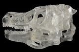 Carved Quartz Crystal Dinosaur Skull #227039-5